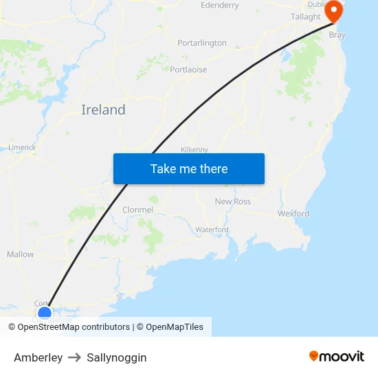 Amberley to Sallynoggin map