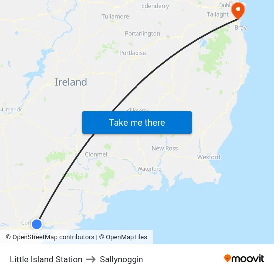 Little Island Station to Sallynoggin map