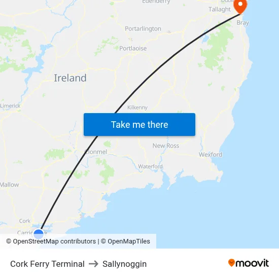 Cork Ferry Terminal to Sallynoggin map
