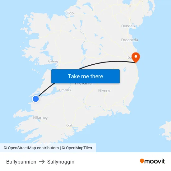 Ballybunnion to Sallynoggin map