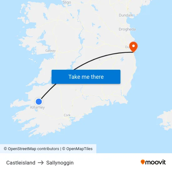 Castleisland to Sallynoggin map