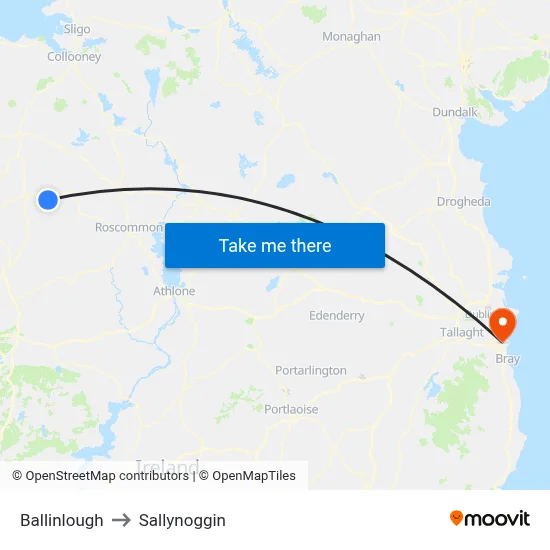 Ballinlough to Sallynoggin map