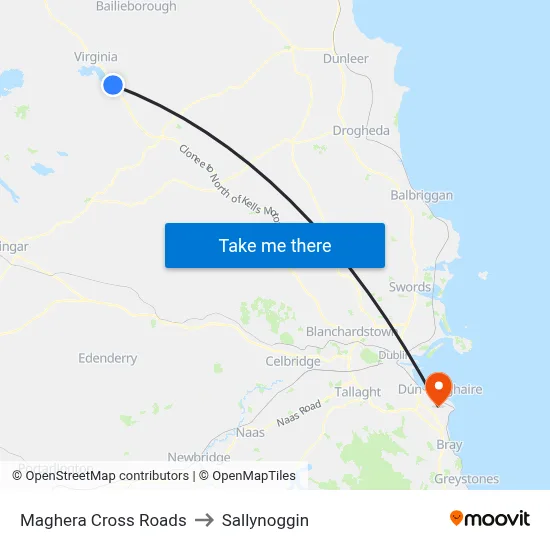 Maghera Cross Roads to Sallynoggin map