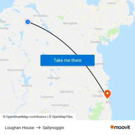 Loughan House to Sallynoggin map