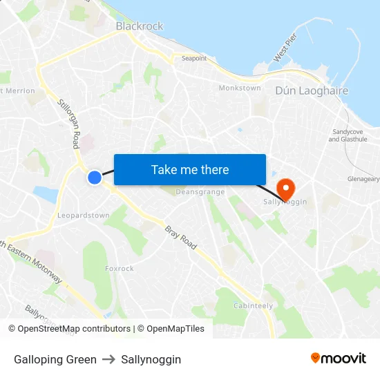 Galloping Green to Sallynoggin map