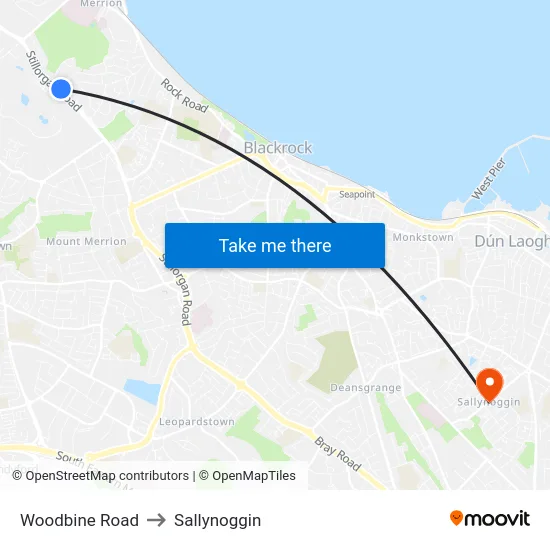 Woodbine Road to Sallynoggin map