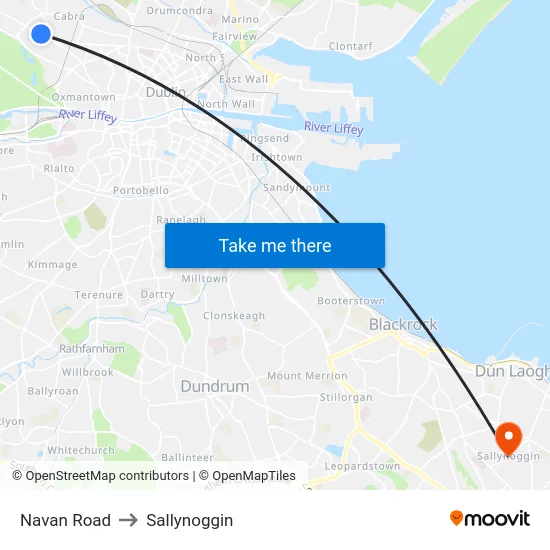 Navan Road to Sallynoggin map