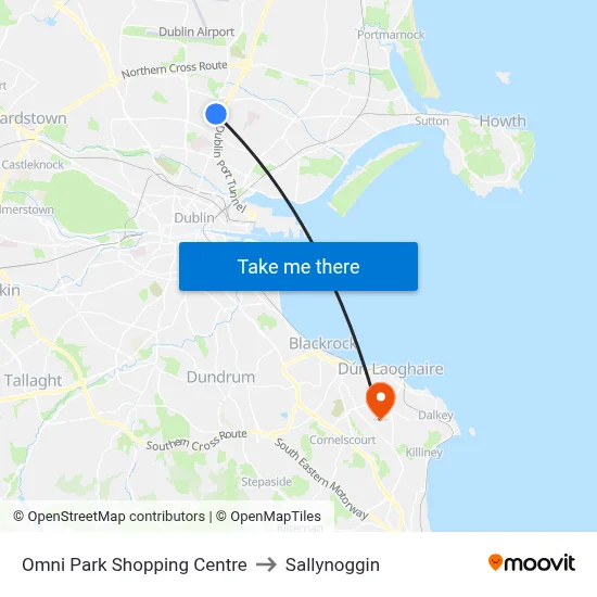 Omni Park Shopping Centre to Sallynoggin map