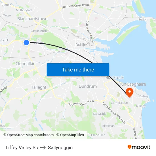 Liffey Valley Sc to Sallynoggin map