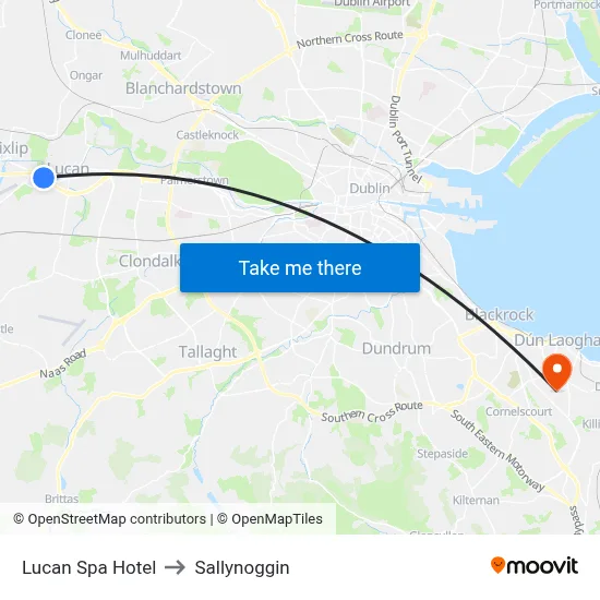 Lucan Spa Hotel to Sallynoggin map