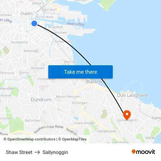 Shaw Street to Sallynoggin map