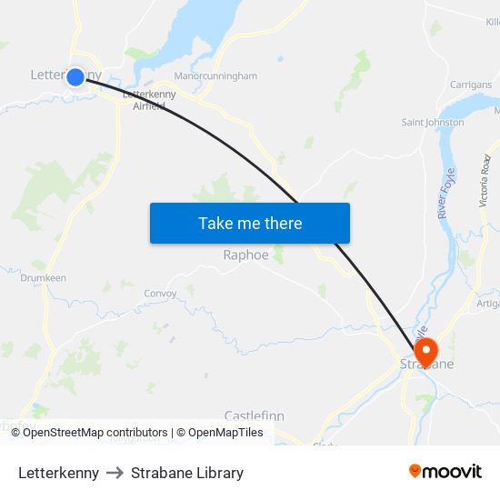 Letterkenny to Strabane Library map