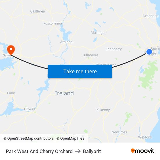 Park West And Cherry Orchard to Ballybrit map