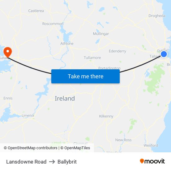 Lansdowne Road to Ballybrit map