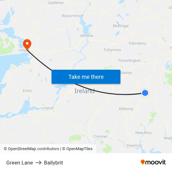 Green Lane to Ballybrit map