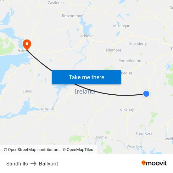 Sandhills to Ballybrit map