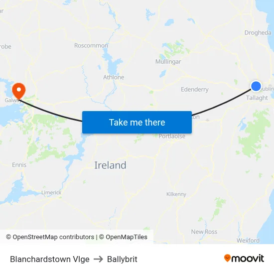 Blanchardstown Vlge to Ballybrit map