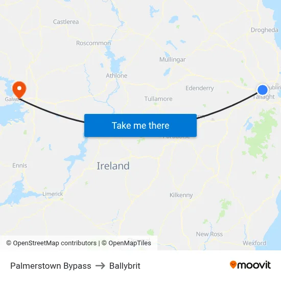 Palmerstown Bypass to Ballybrit map