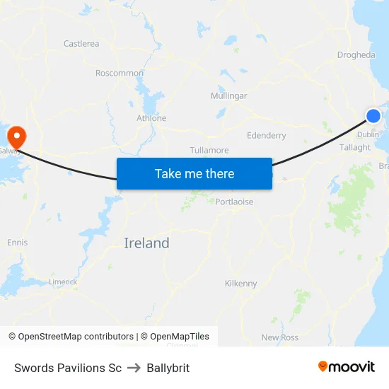 Swords Pavilions Sc to Ballybrit map