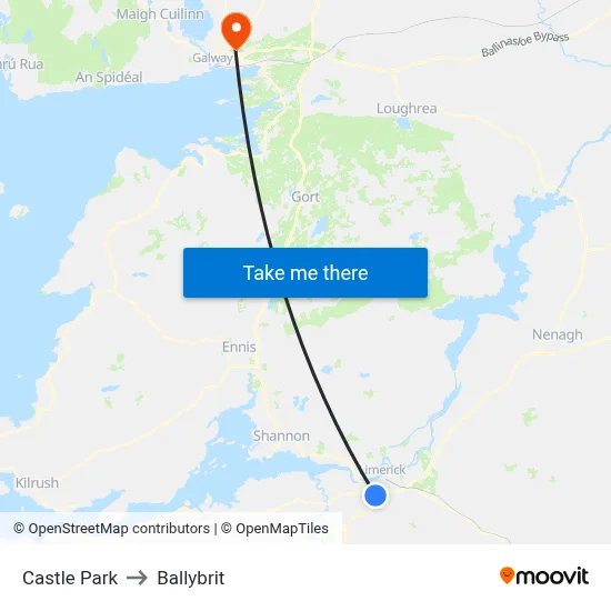 Castle Park to Ballybrit map