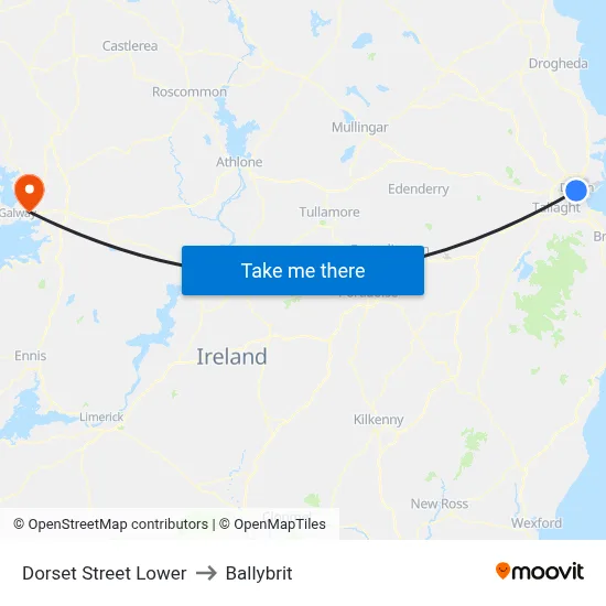 Dorset Street Lower to Ballybrit map