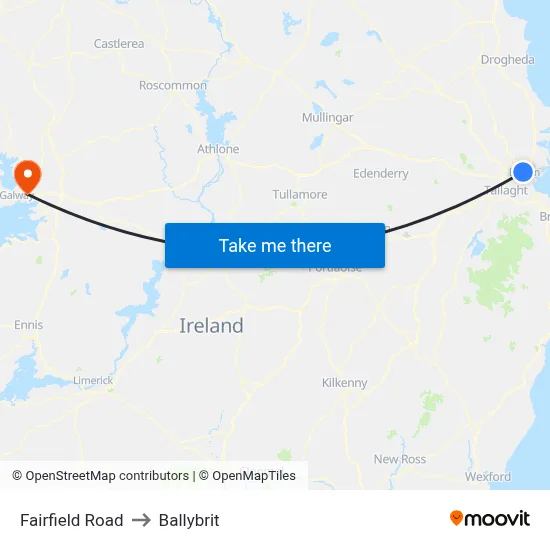 Fairfield Road to Ballybrit map
