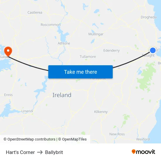 Hart's Corner to Ballybrit map