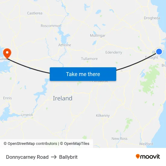 Donnycarney Road to Ballybrit map