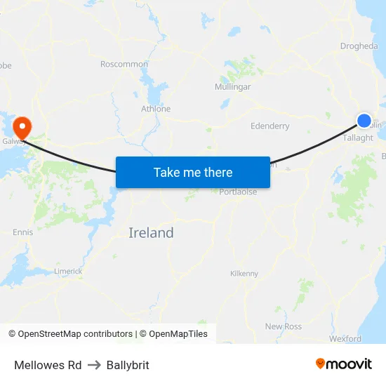 Mellowes Rd to Ballybrit map