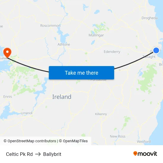 Celtic Pk Rd to Ballybrit map
