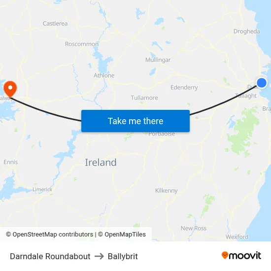Darndale Roundabout to Ballybrit map