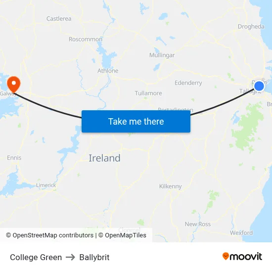 College Green to Ballybrit map