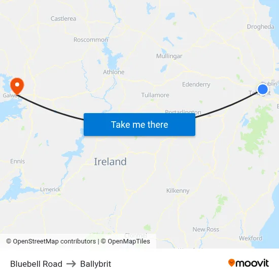 Bluebell Road to Ballybrit map