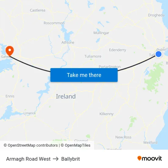 Armagh Road West to Ballybrit map