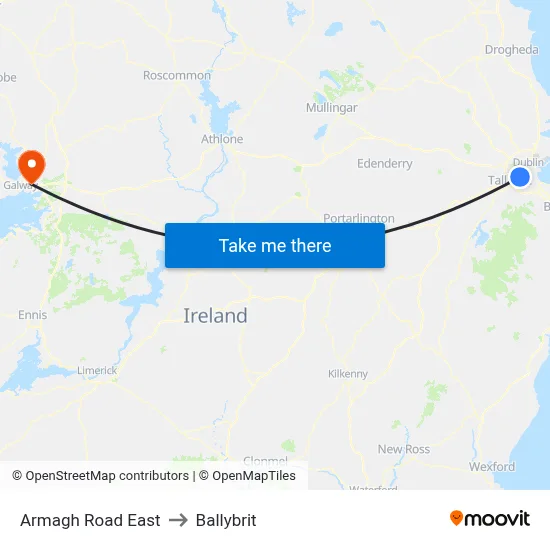 Armagh Road East to Ballybrit map