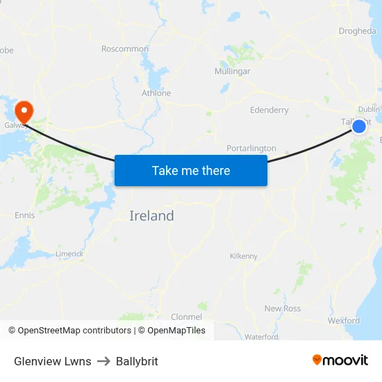 Glenview Lwns to Ballybrit map