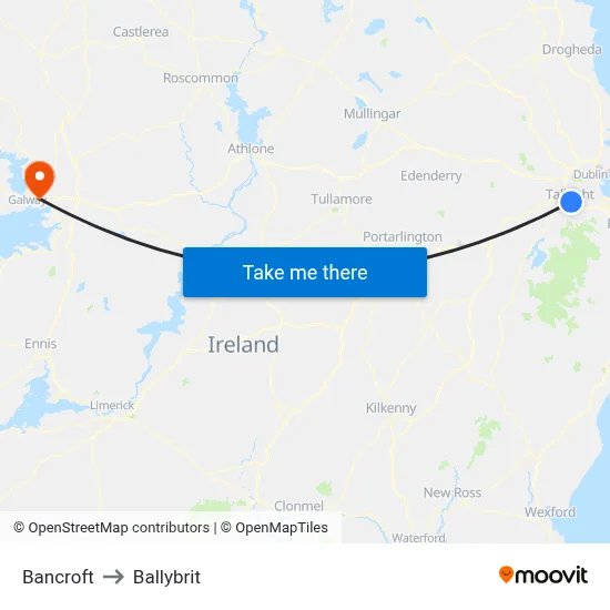 Bancroft to Ballybrit map