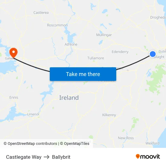 Castlegate Way to Ballybrit map