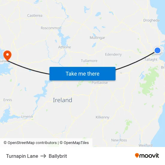 Turnapin Lane to Ballybrit map