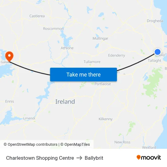 Charlestown Shopping Centre to Ballybrit map