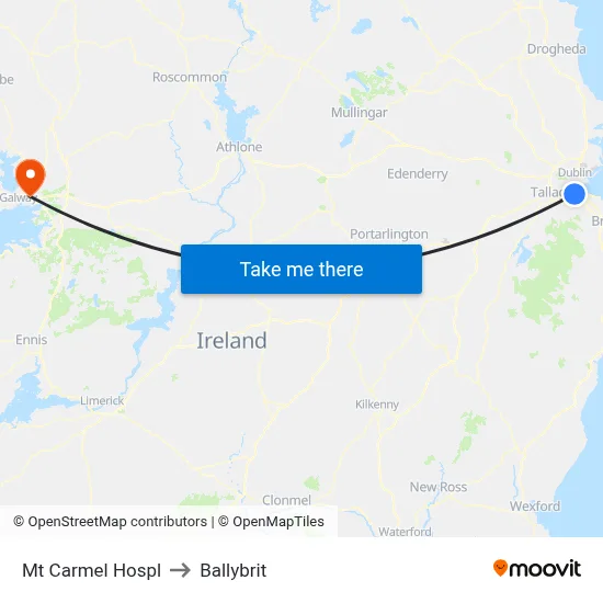 Mt Carmel Hospl to Ballybrit map