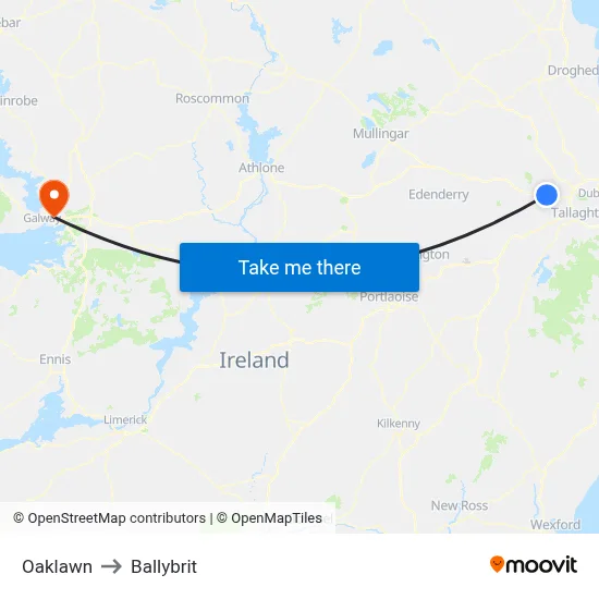 Oaklawn to Ballybrit map