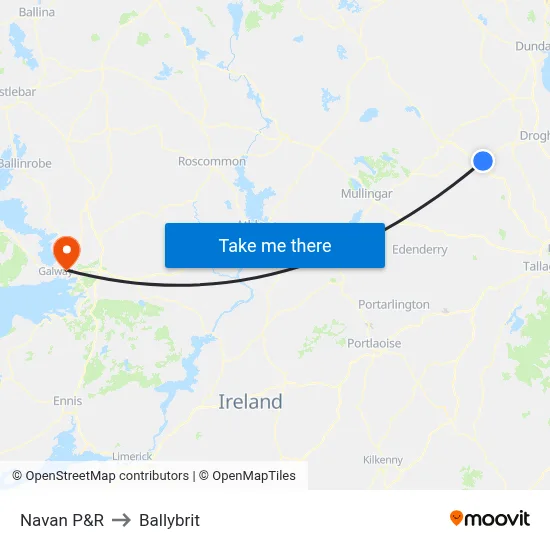 Navan P&R to Ballybrit map