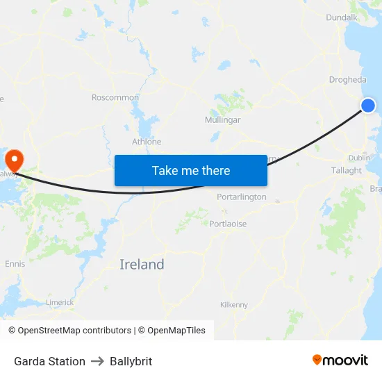 Garda Station to Ballybrit map