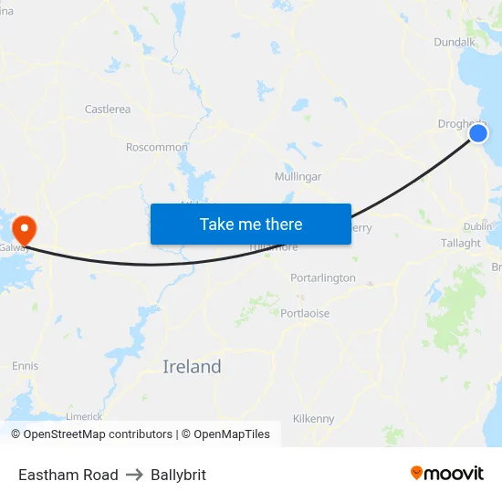 Eastham Road to Ballybrit map