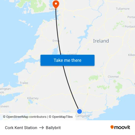 Cork Kent Station to Ballybrit map
