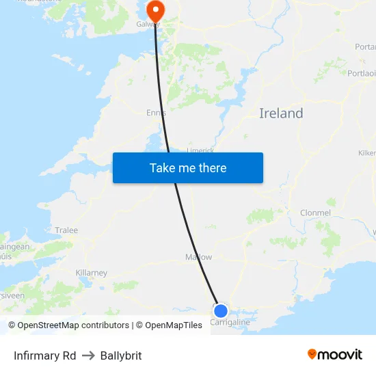 Infirmary Rd to Ballybrit map