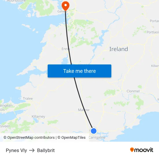Pynes Vly to Ballybrit map