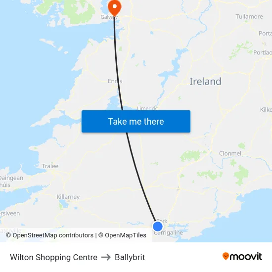 Wilton Shopping Centre to Ballybrit map