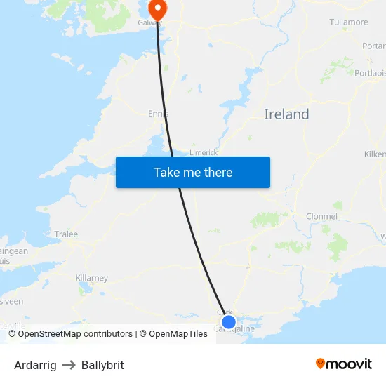 Ardarrig to Ballybrit map
